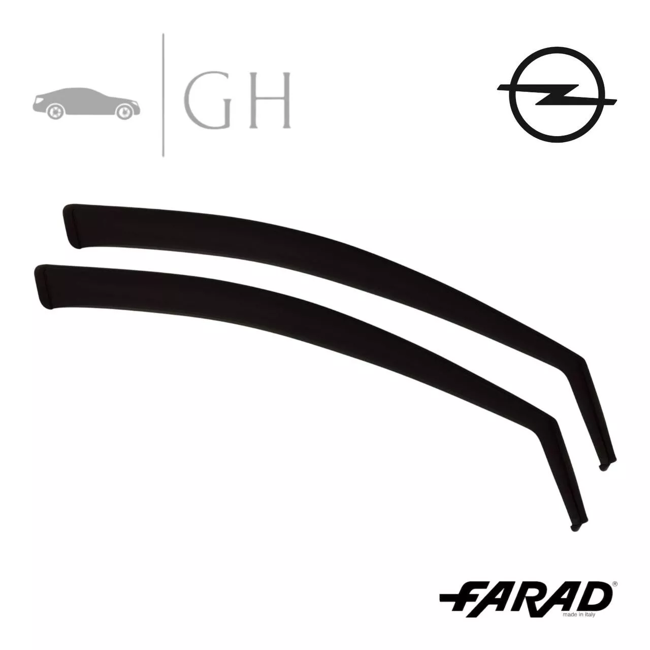 FARAD - SET 2 DEFLETTORI ARIA ANTIVENTO / ANTIPIOGGIA FUME' OPEL CORSA F 2021 - 1-12.737