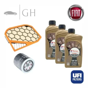 UFI - KIT TAGLIANDO 2 FILTRI + 3 LT OLIO 5W30 FIAT PANDA 312 1.0 HYBRID 69CV