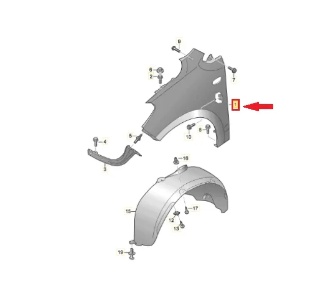 PARAFANGO ANTERIORE DESTRO SKODA CITIGO - 1S0821106E - immagine 3