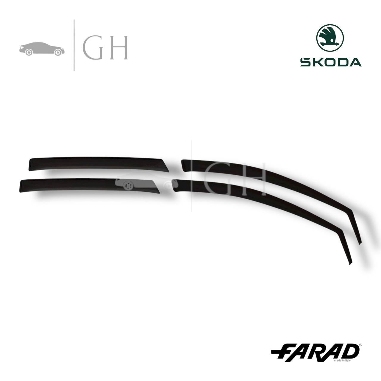 FARAD - SET 4 DEFLETTORI ARIA ANTIVENTO / ANTIPIOGGIA FUME' SKODA KAMIQ 2020 - 1-17.054